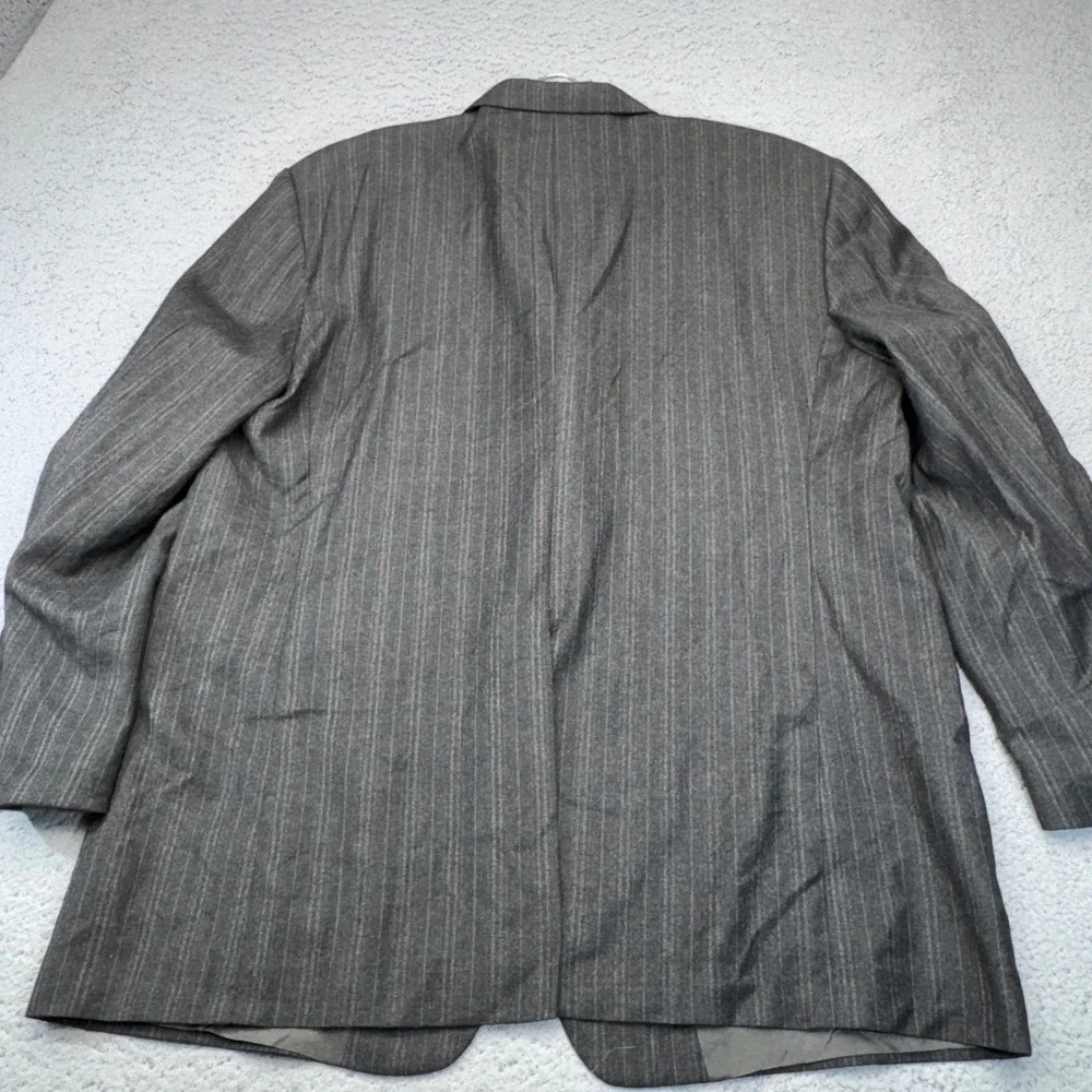 Burberry London Kensington Blazer Mens 46R Gray Chalk Stripe Wool Sport‎ Coat